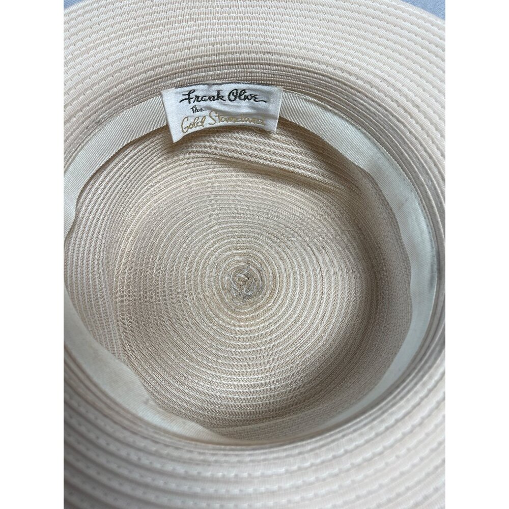 Vintage Frank Olive Gold Standard Neiman Marcus Breton Woven Kentucky Derby Hat - Picture 6 of 7